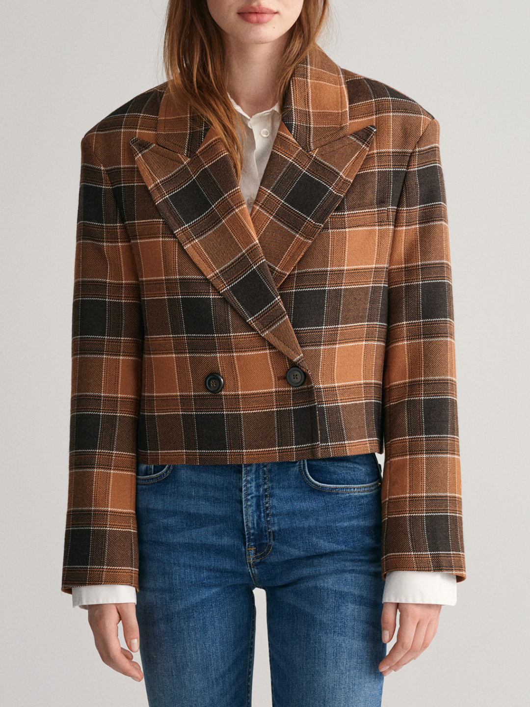 GANT Checked Comfort-Fit Casual Blazer