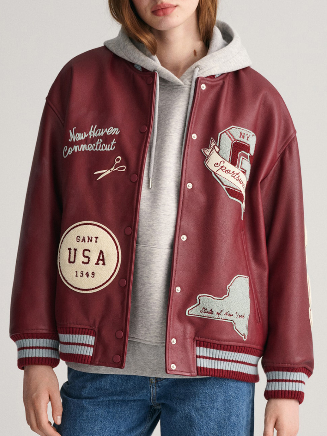 GANT Graphic Printed Stand Collar Bomber Jacket