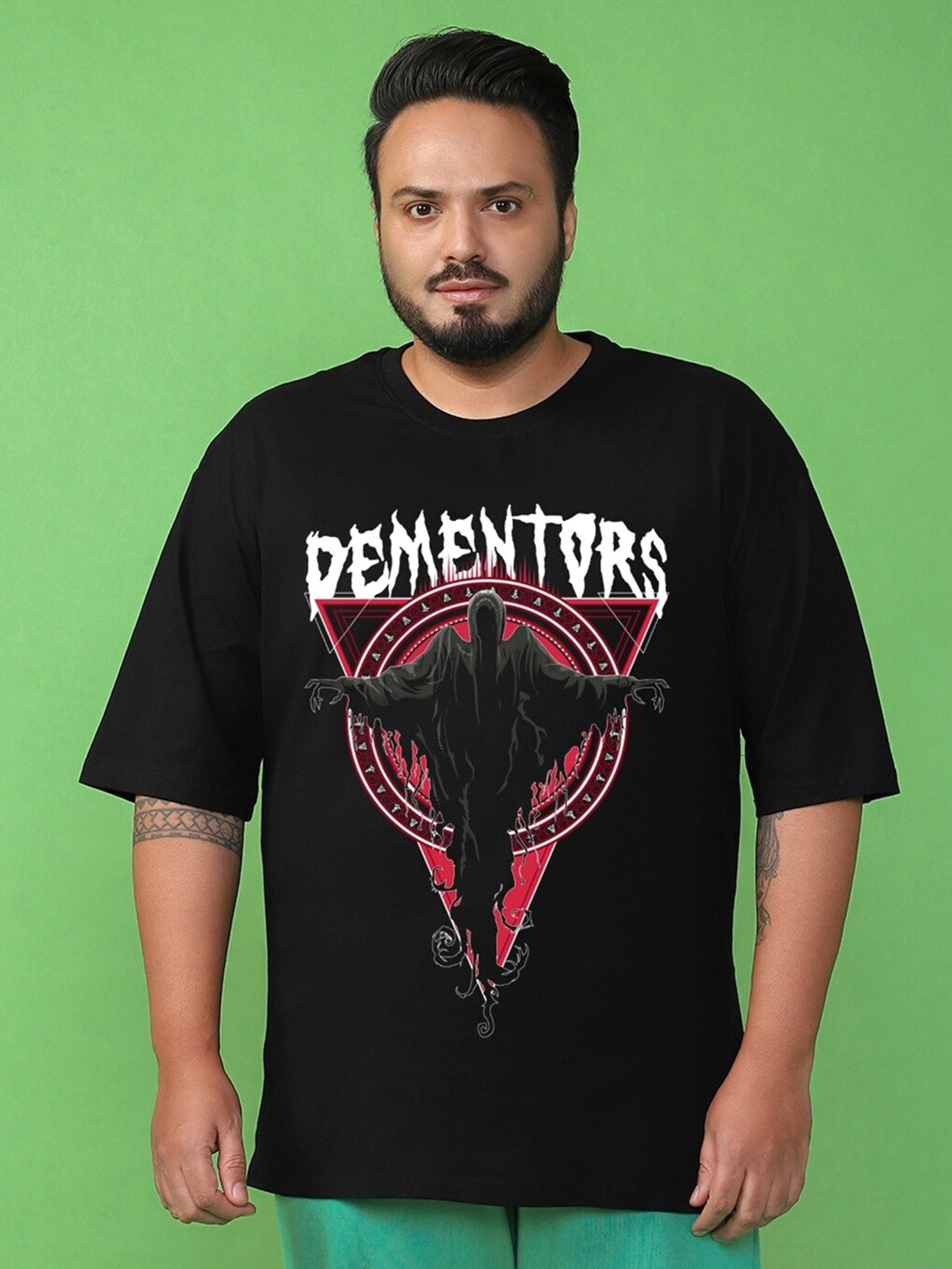 Bewakoof Plus Harry Potter Printed Cotton Oversized T-Shirt