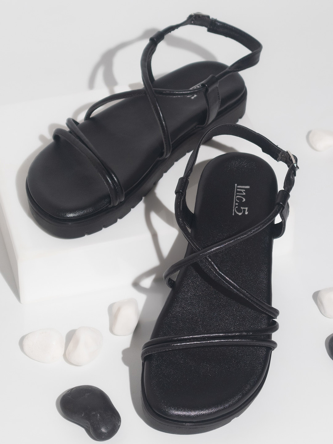 Inc 5 Strappy Open Toe Flats
