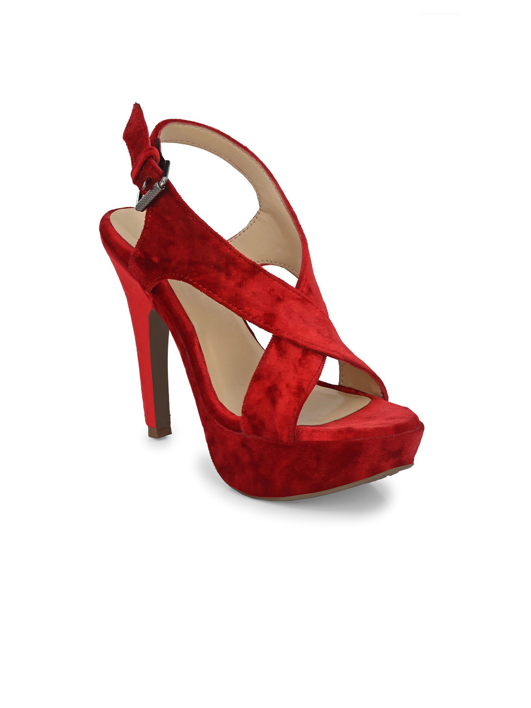 CARLO ROMANO Cross Strap Open Toe Stiletto Heels