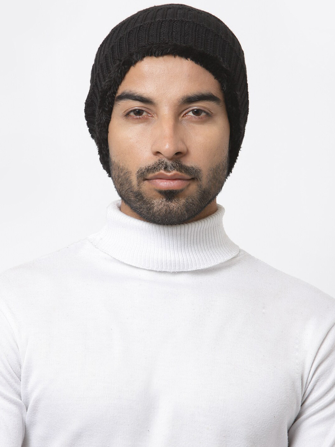 WEAVERS VILLA Self Design Woollen Beanie Cap