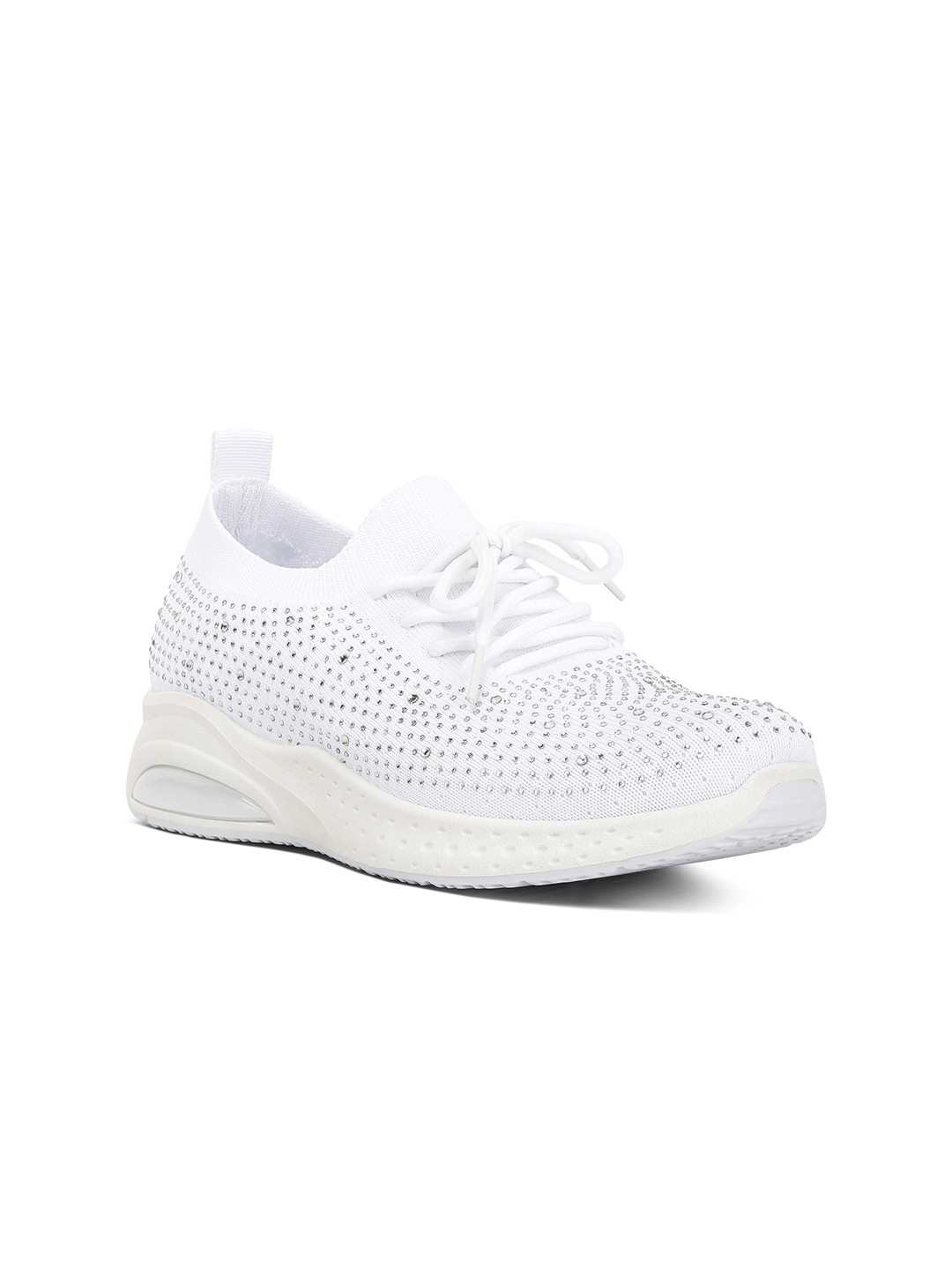 London Rag Women Stud Embellished Lace-Up Sneakers