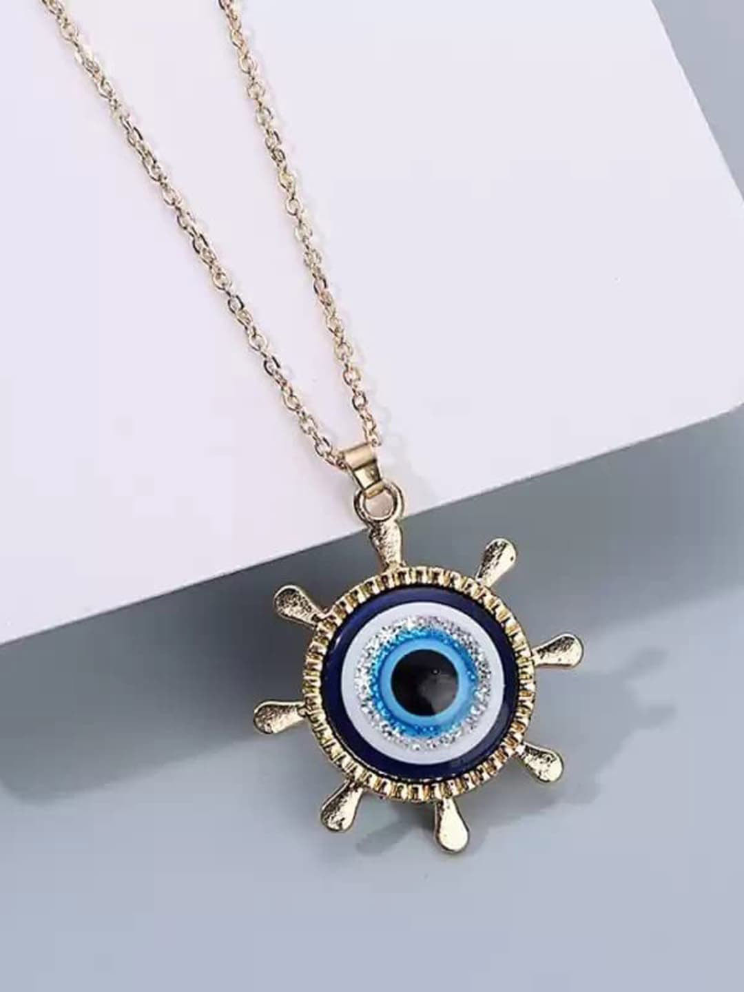 VAGHBHATT Gold-Plated Evil Eye-Charm Pendent With Chain