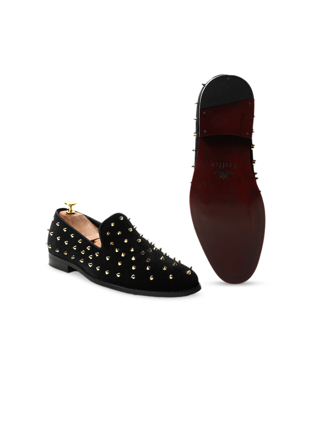 GRIFFIN Men Spikes Studded Comfort Insole Party Loafers