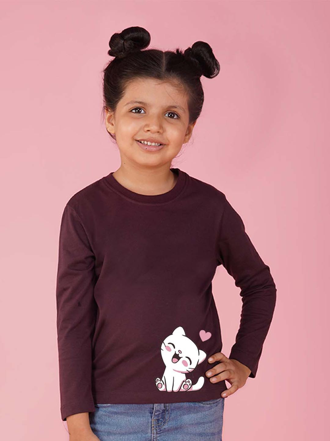 NUSYL Girls Magic Printed Cotton T-shirt