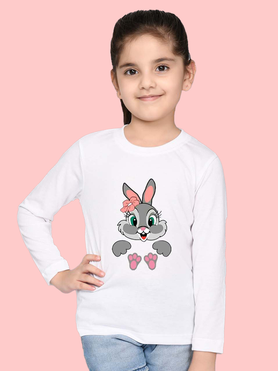 NUSYL Girls Travel Mood Printed Cotton T-shirt
