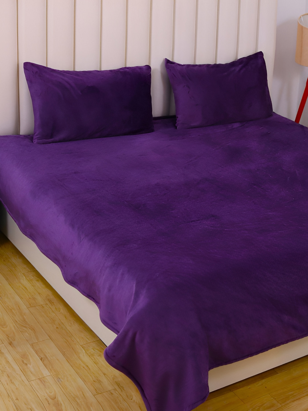 RD TREND Purple Polyester 210 TC King Fine Bedsheet with 2 Pillow Covers-100 x 108 inches
