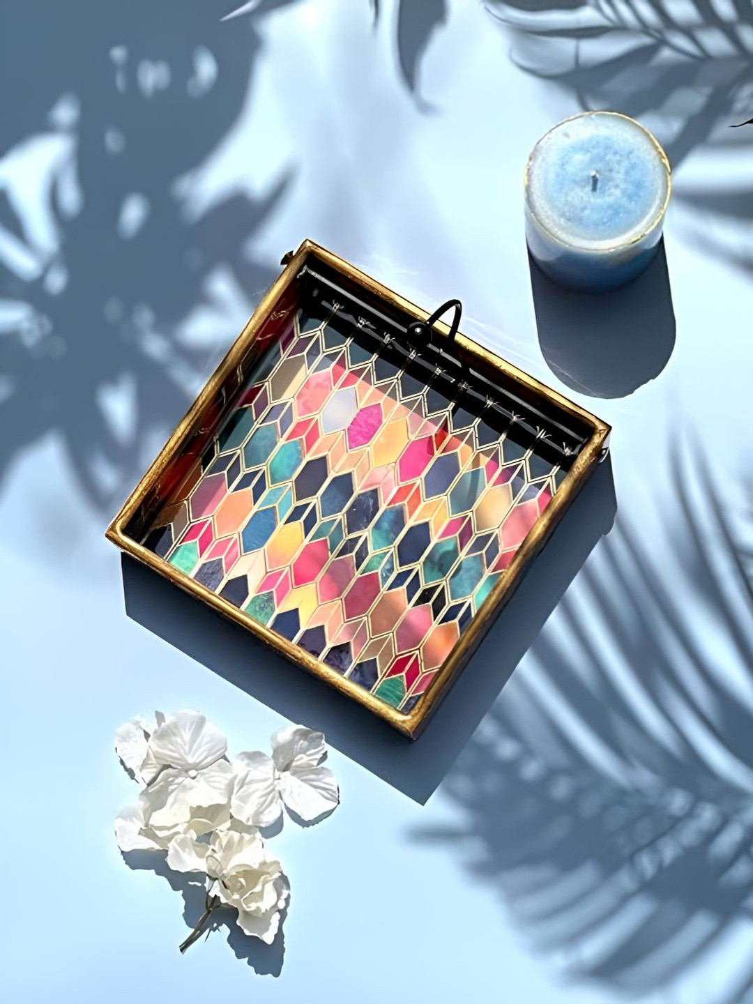 CasaGold Pink & Blue  Wooden Tissue Holder