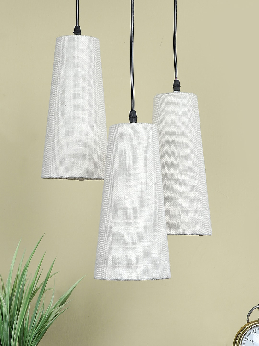 Devansh White & Black 3 Pieces Solid Ceiling Lamps
