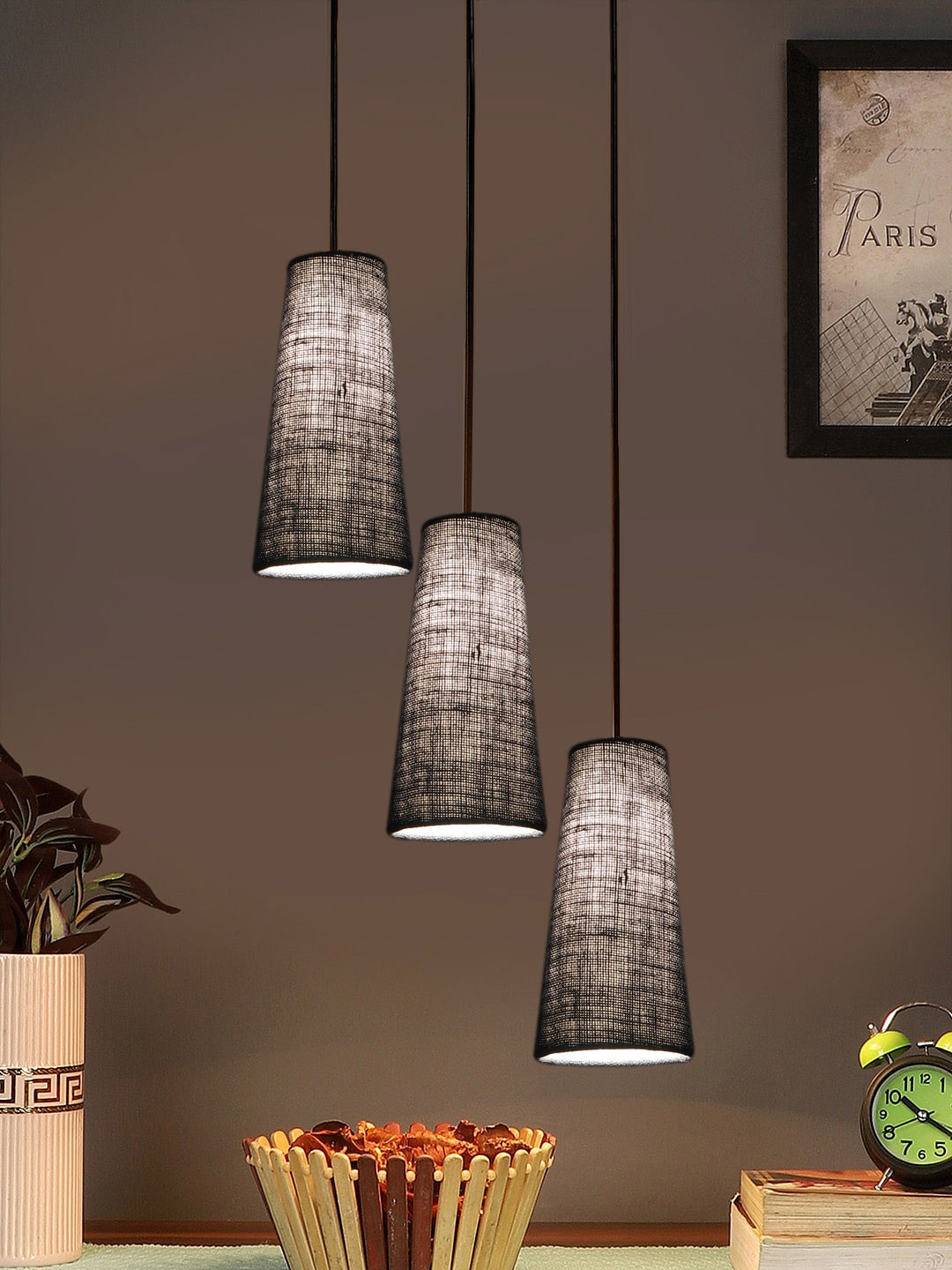 Devansh Blue Textured Ceiling Lamp