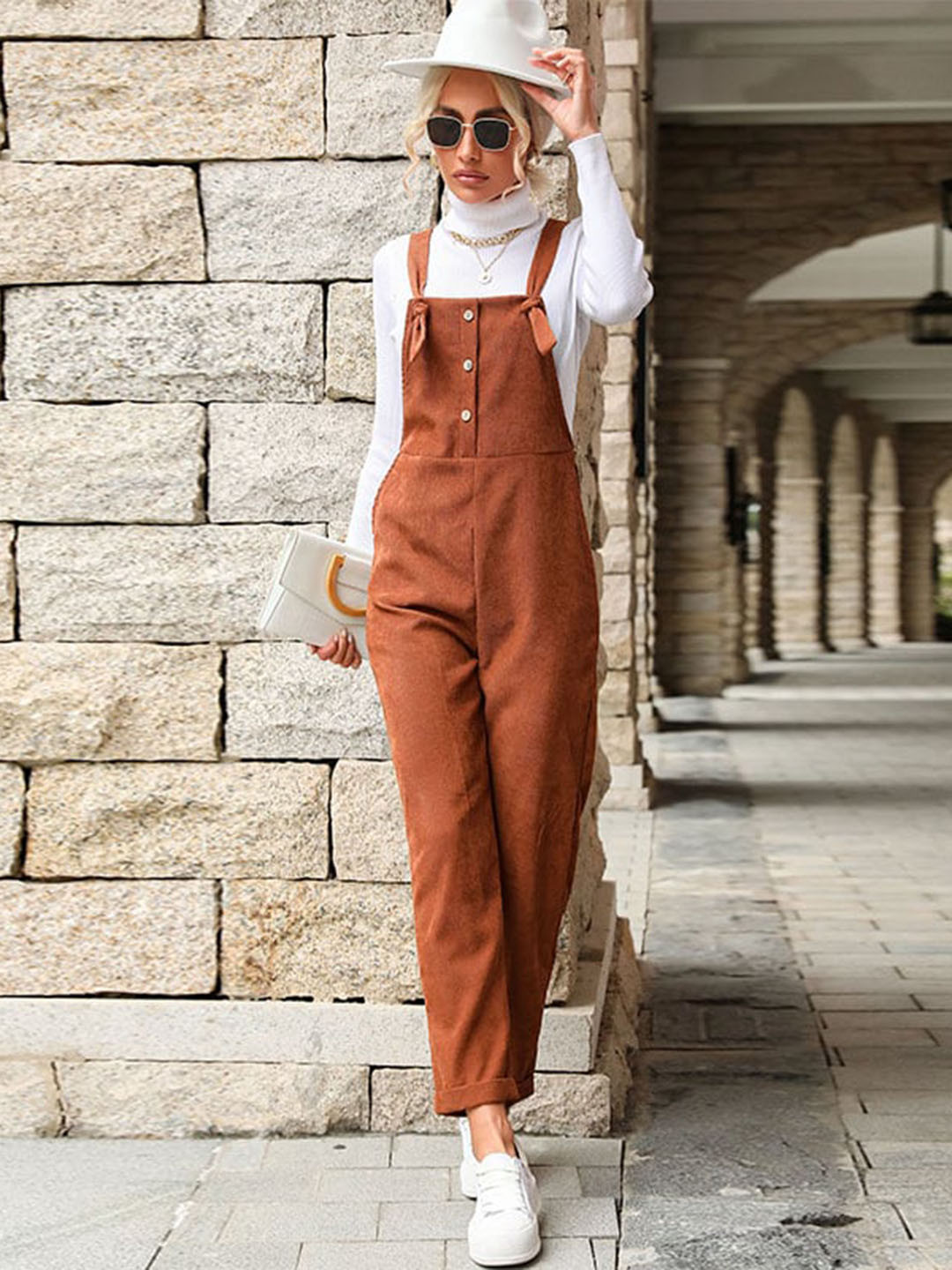 StyleCast Brown Straight Leg Dungaree