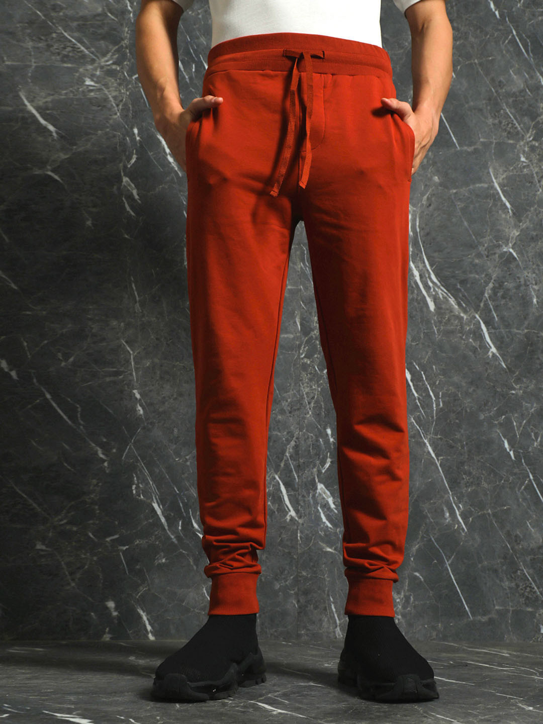 Breakbounce Men Rust Mid-Rise Jogger