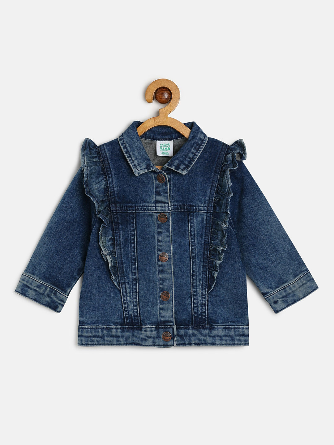 MINI KLUB Girls Washed Cotton Denim Jacket