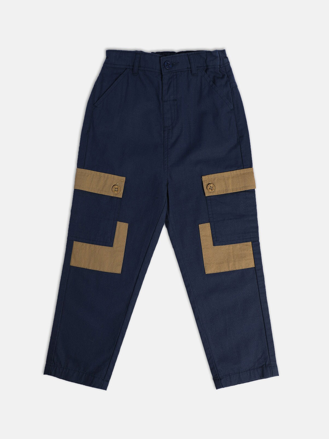 MINI KLUB Boys Relaxed High Rise Cotton Cargos Trousers