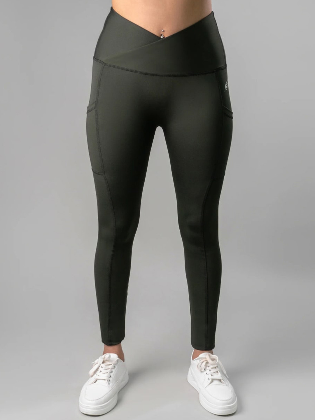 FLURR Women Antimicrobial Ankle-Length Sports Cross Belt Tights