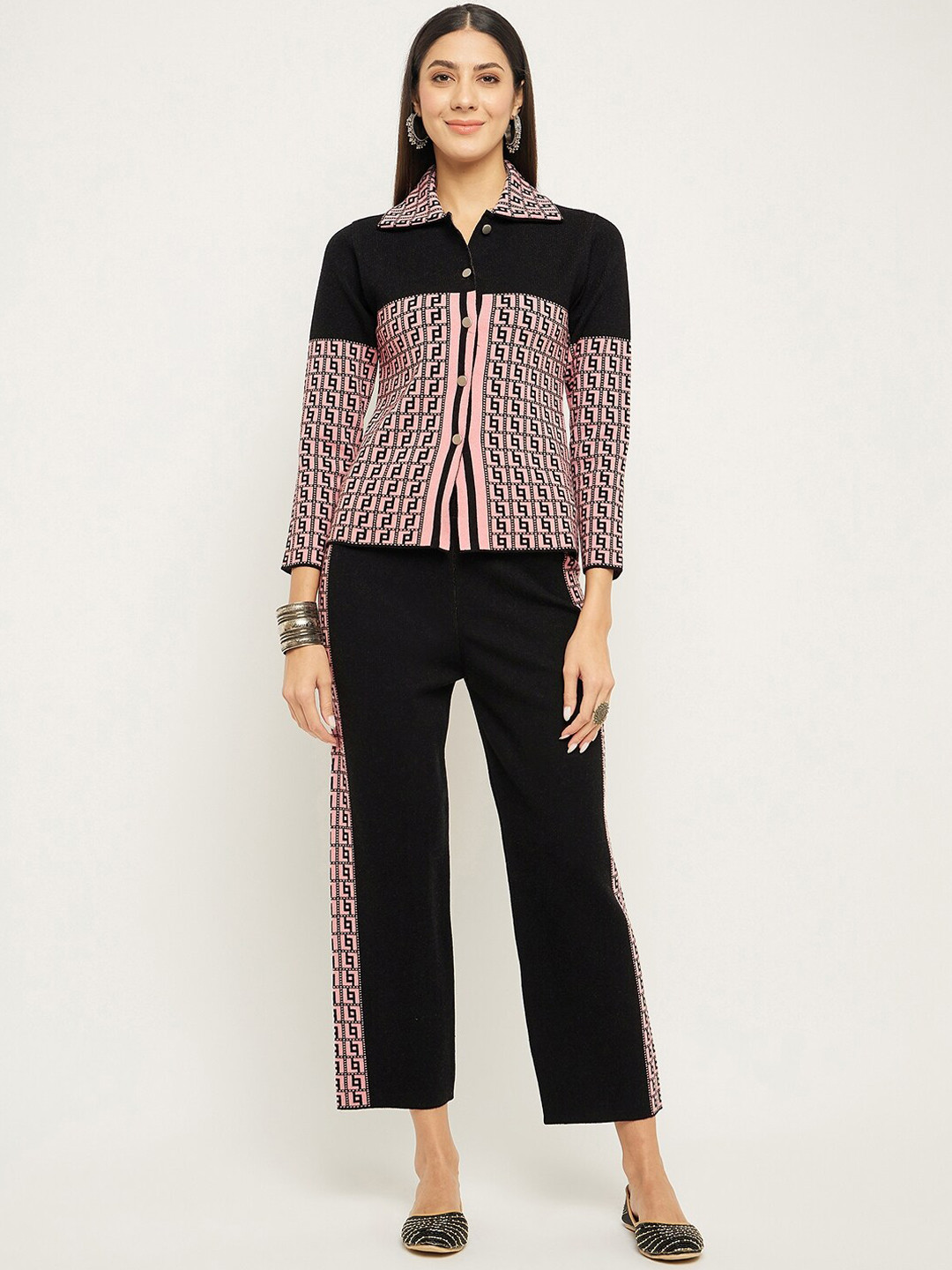 Zigo Self Design Shirt With Trousers