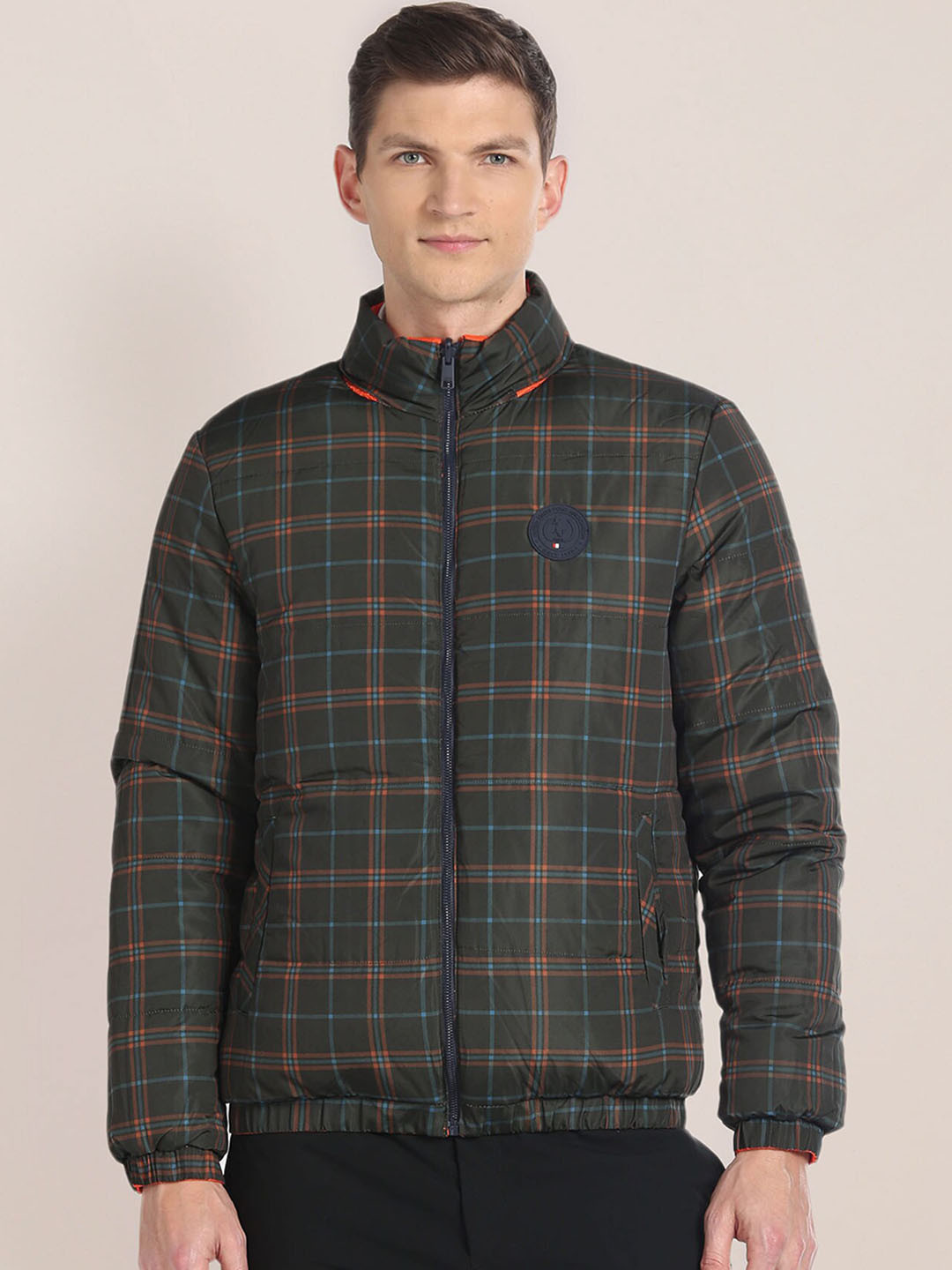 U.S. Polo Assn. Checked Hooded Reversible Padded Jacket