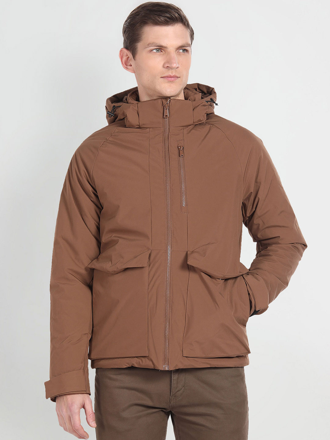 Arrow Sport Detachable Hood Bomber Jacket