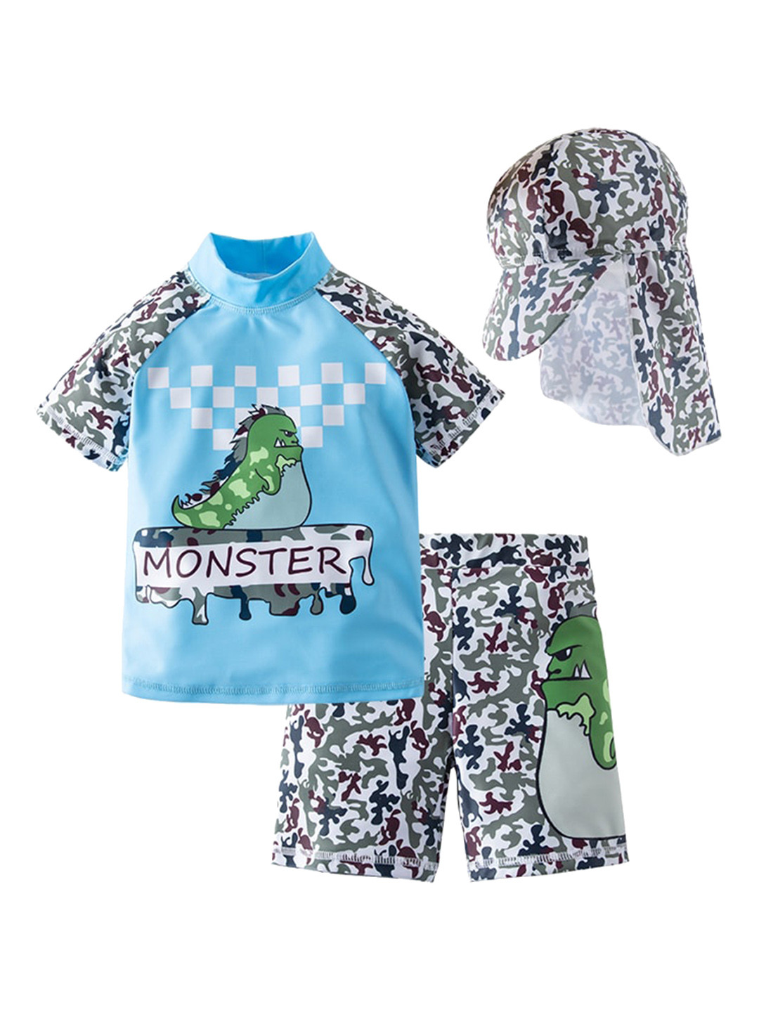 StyleCast Boys Blue Graphic Printed Swim Cover up Set