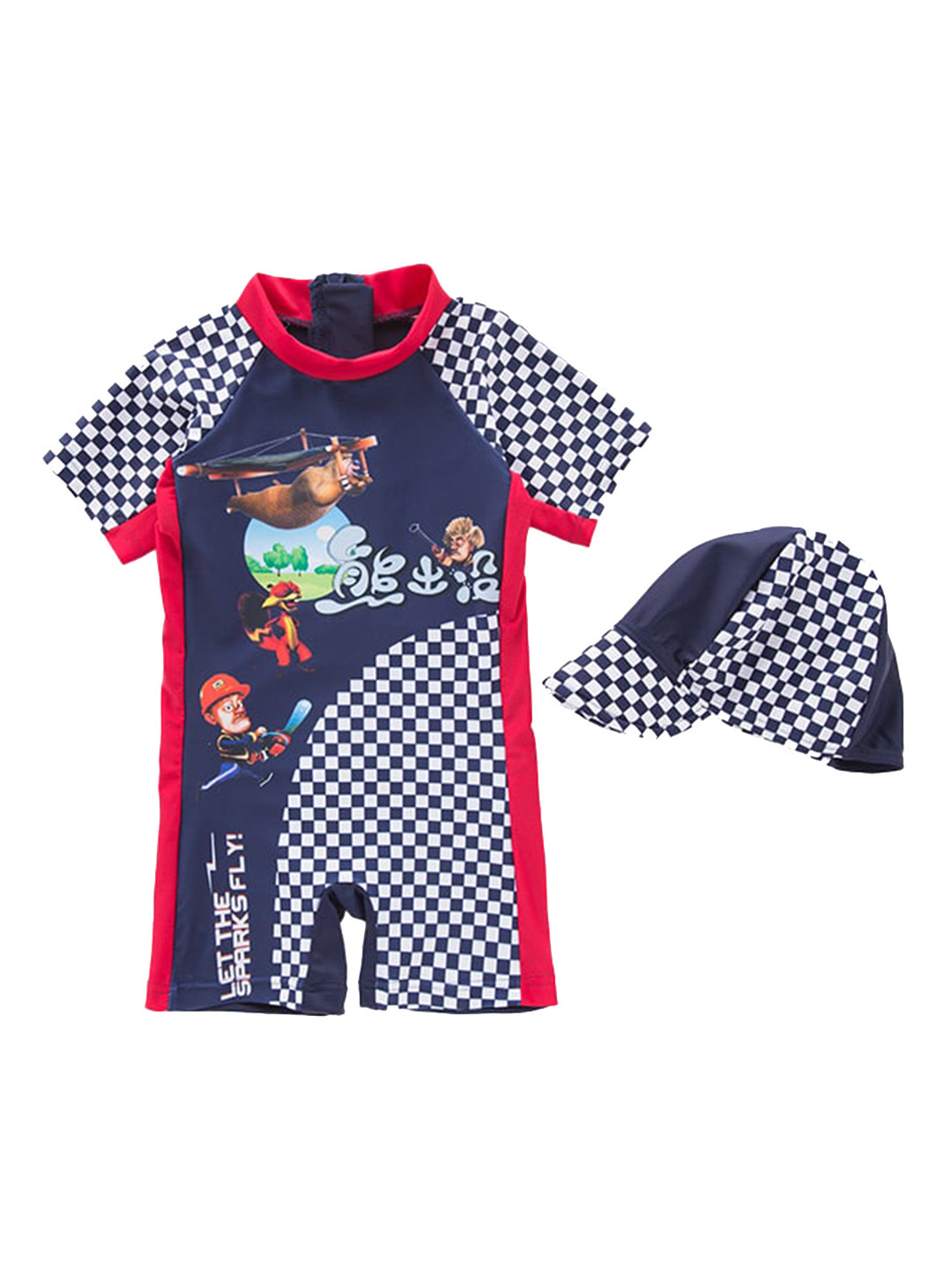 StyleCast Infant Boys Blue, White & Red Printed Legsuit
