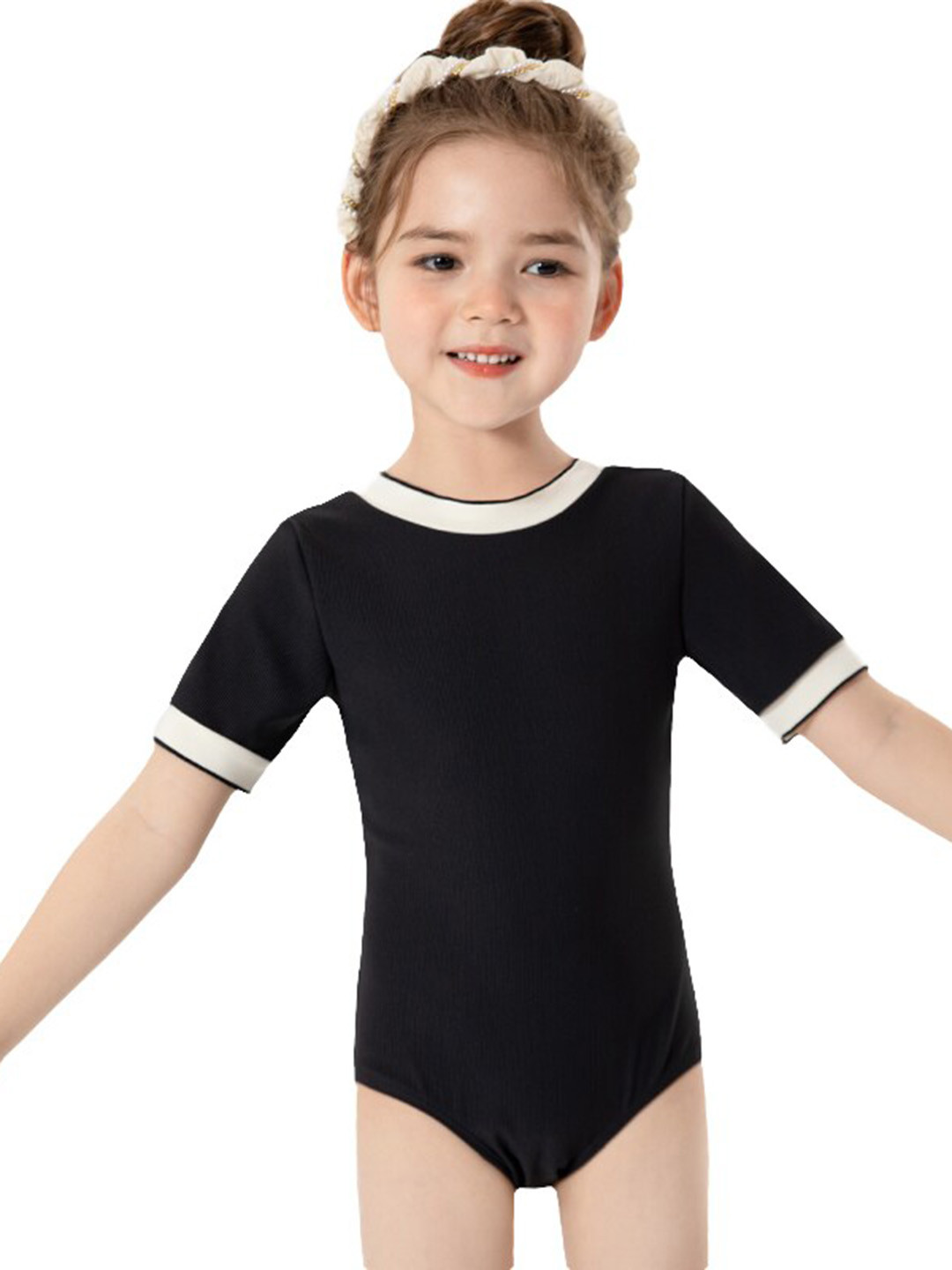 StyleCast Girls Black Short Sleeves Bodysuit