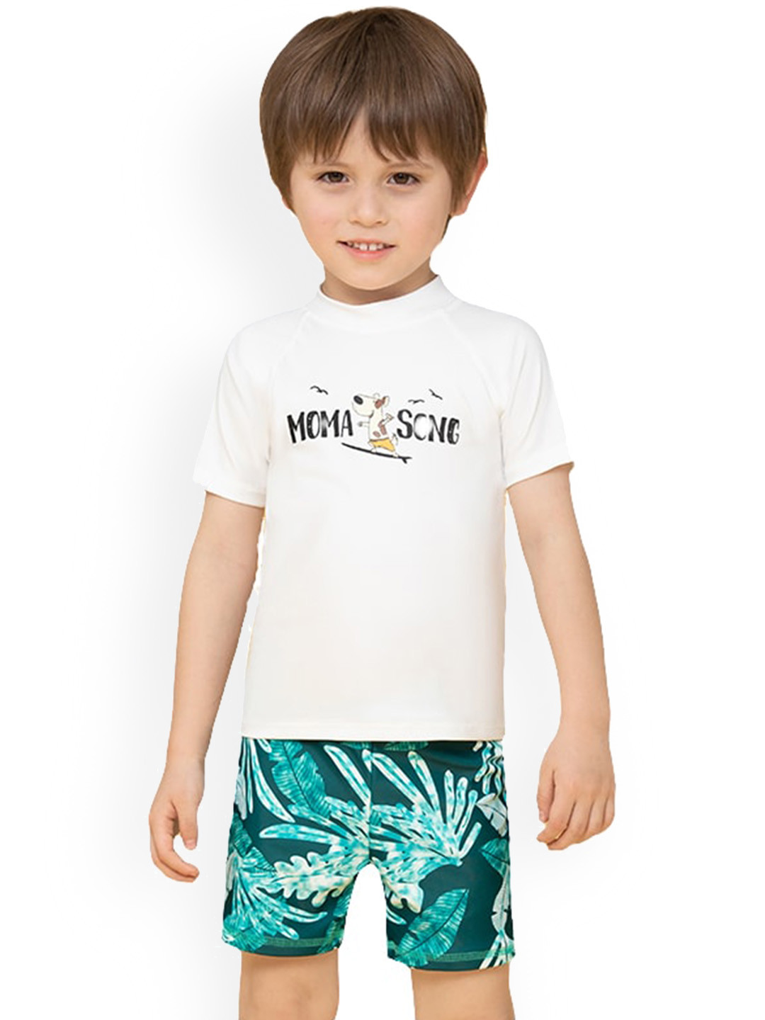 StyleCast Boys White Typography Printed Cover-Up Set