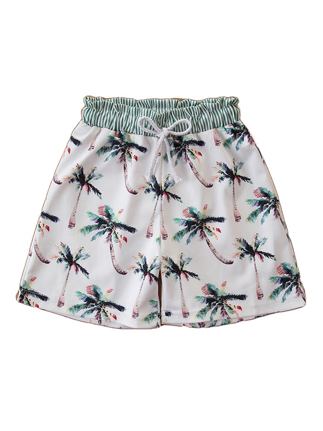 StyleCast Boys White Printed Cotton Swim Bottom