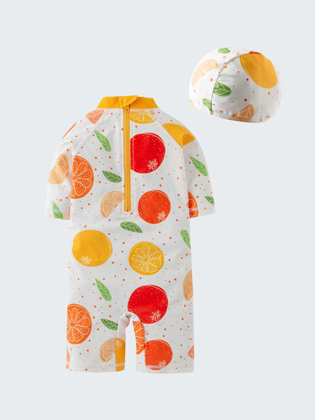 StyleCast Kids White Tropical Printed Full Coverage Bodysuit