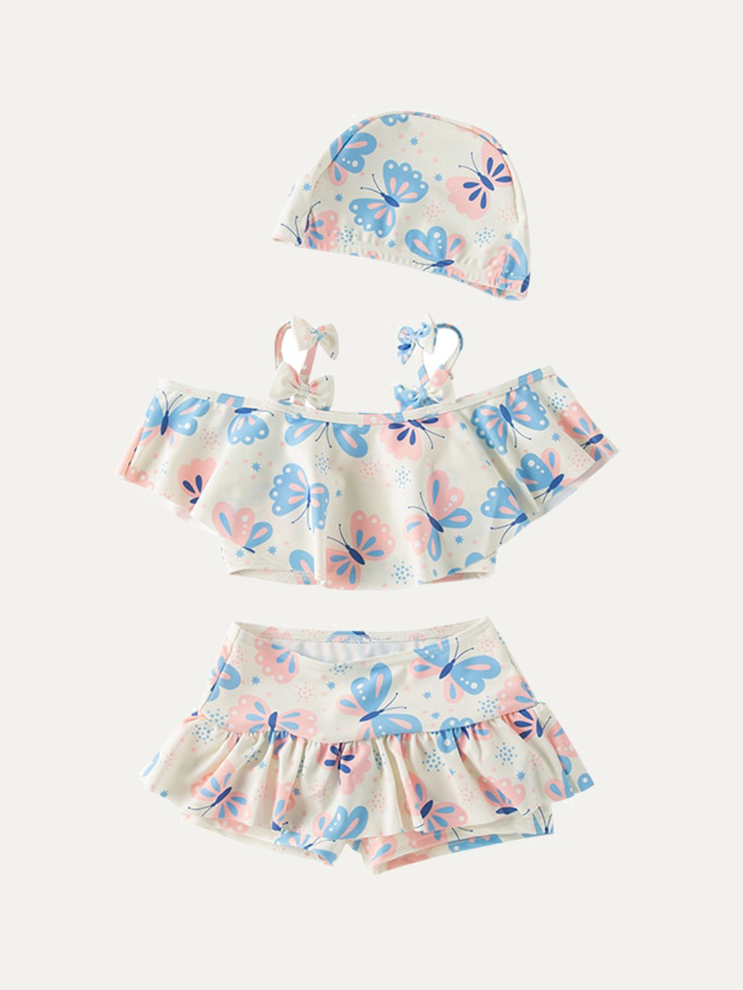 StyleCast Girls Blue Floral Printed Swim Bikini Set