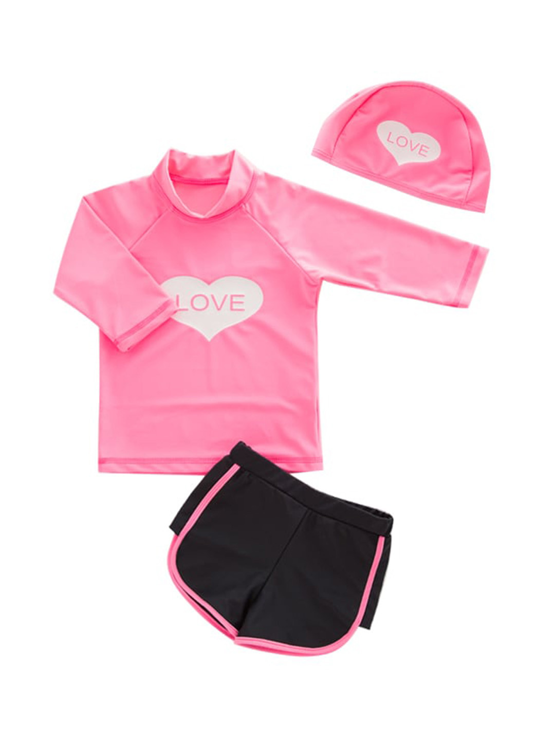 StyleCast Pink Girls Printed Swim Set