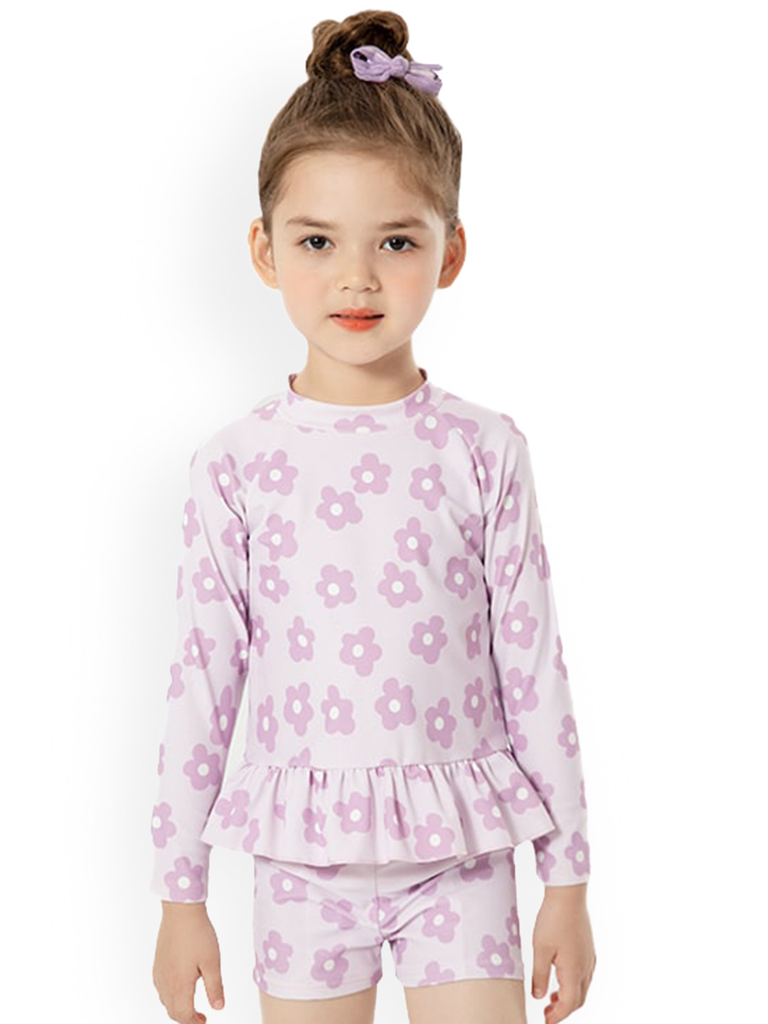 StyleCast Girls Purple Printed Cover-up Swimwear