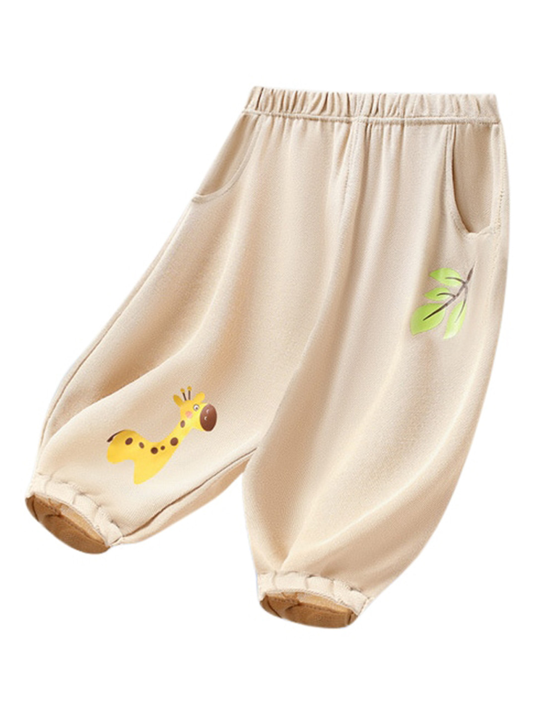 StyleCast Boys Beige Conversational Printed Loose Fit Easy Wash Modal Joggers