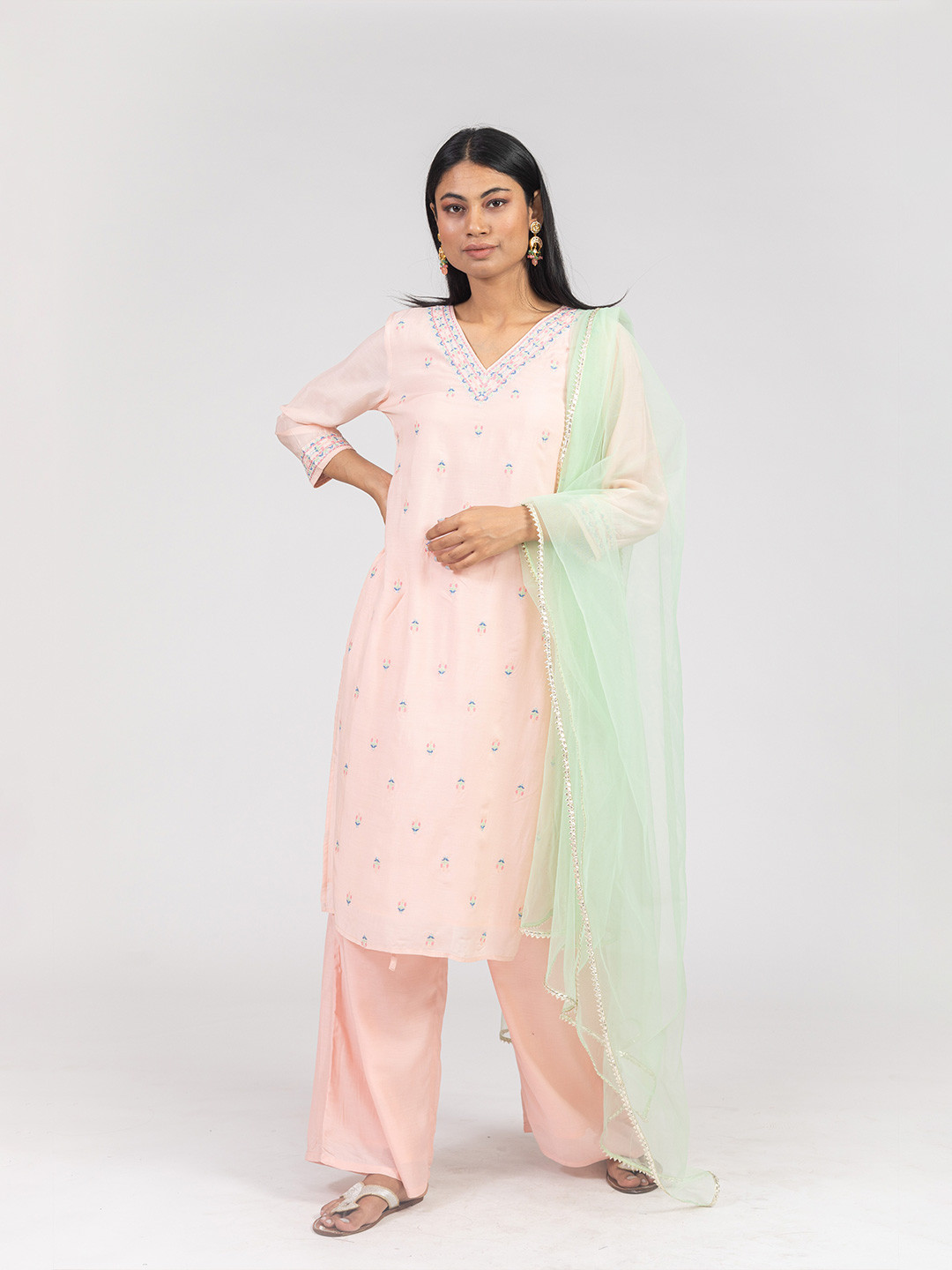 KASYA Net Dupatta With Gotta Patti
