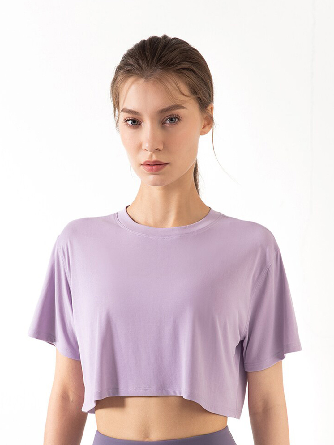 JC Collection Round Neck Boxy Crop Top