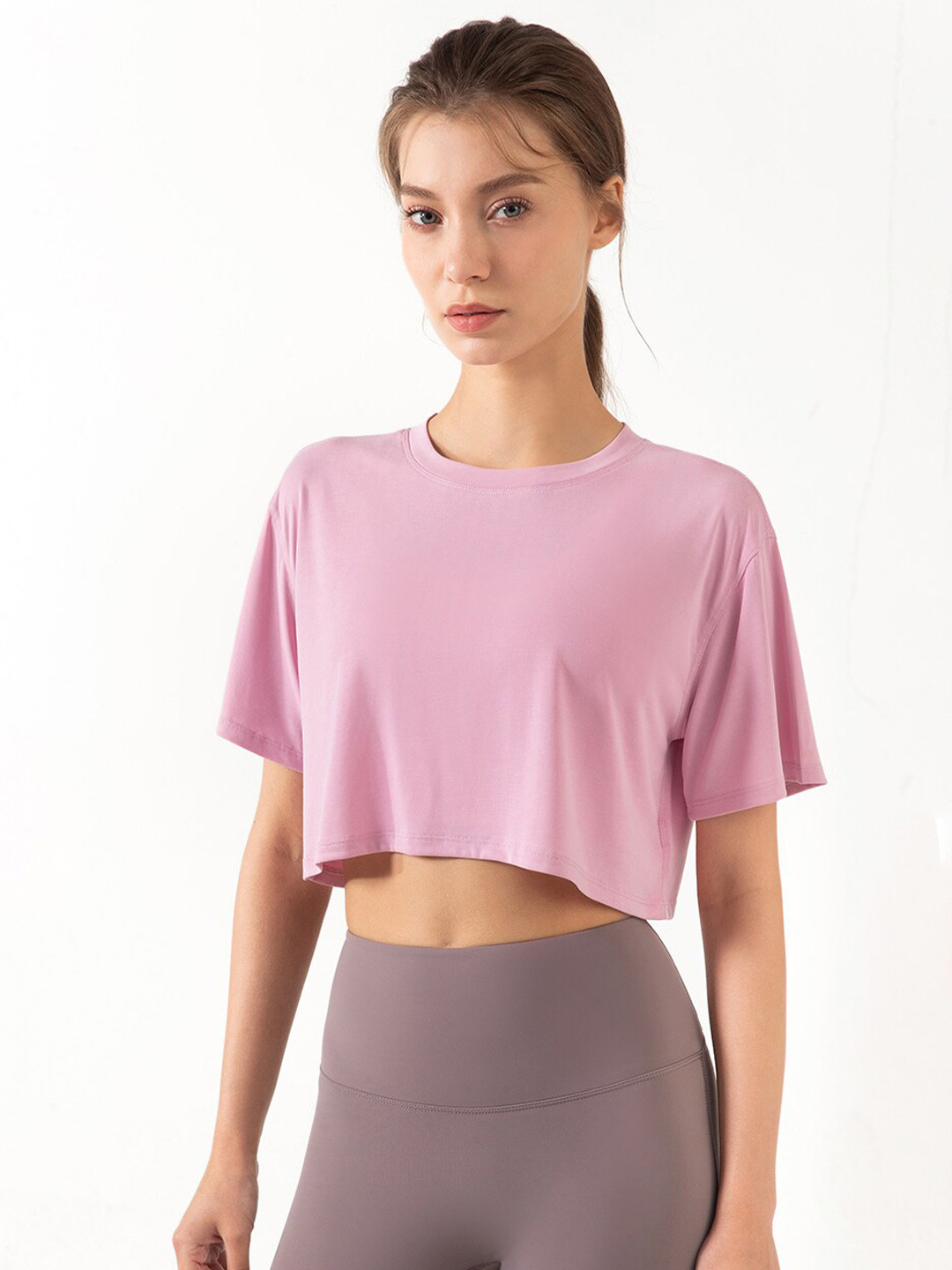 JC Collection Round Neck Crop Sports T-shirt