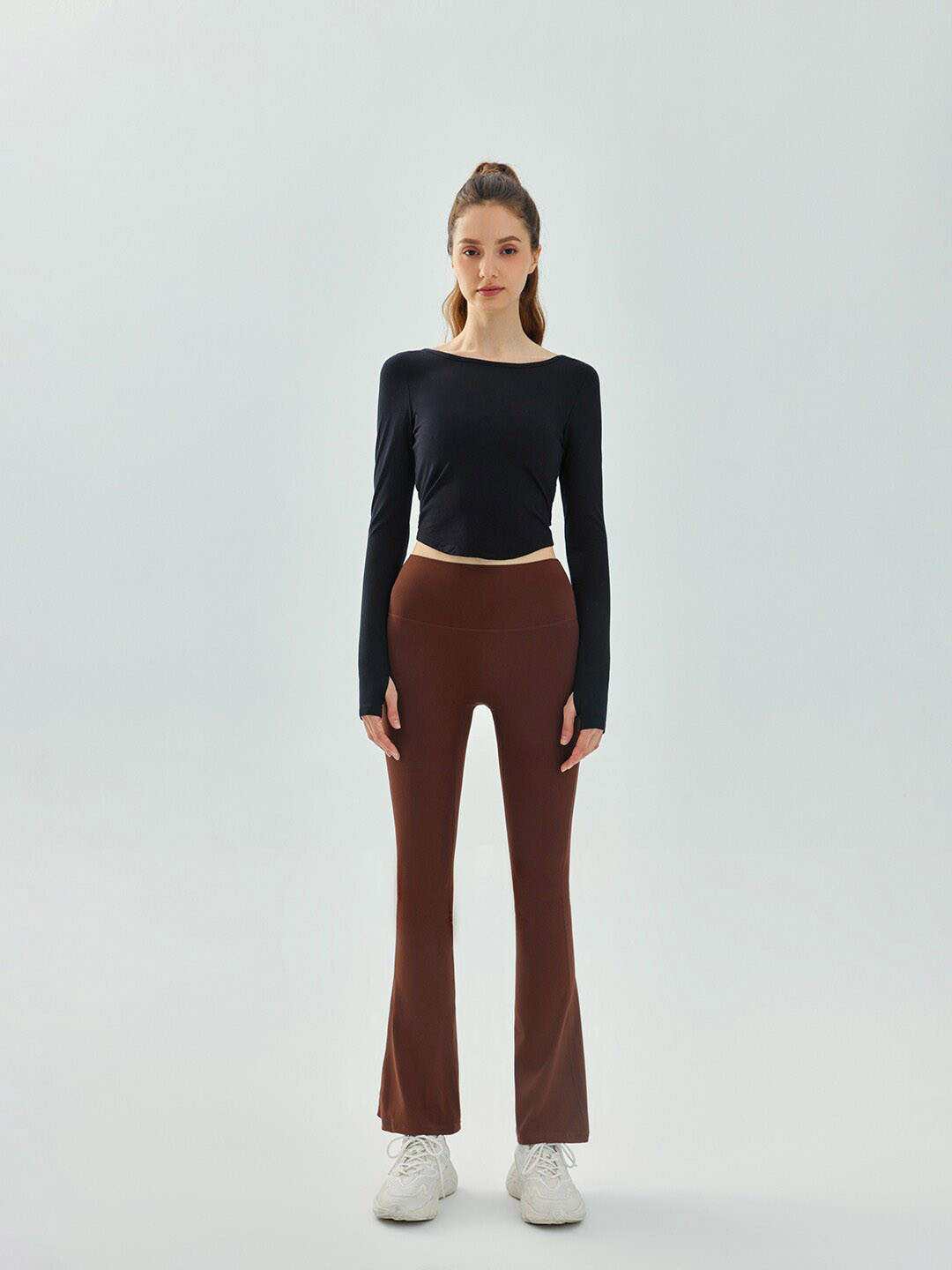 JC Collection Boat Neck Styled Back Crop Top