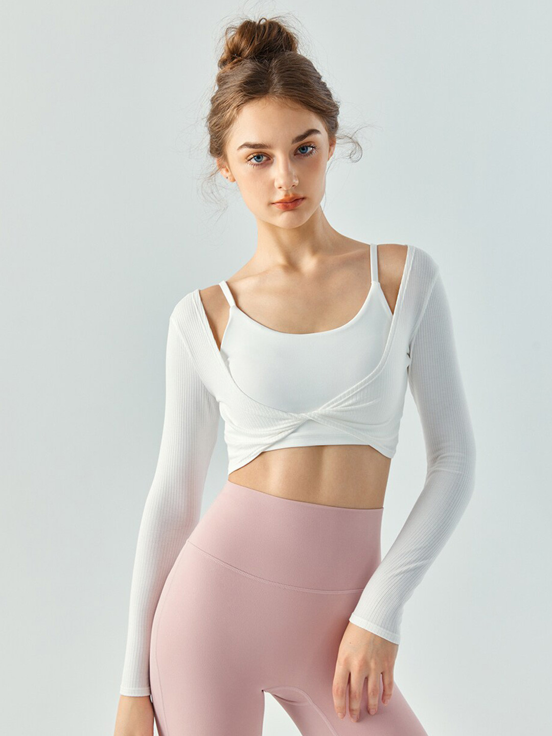 JC Collection Twisted Crop Fitted Top