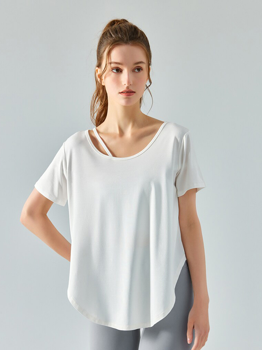 JC Collection Round Neck Loose Fit Top
