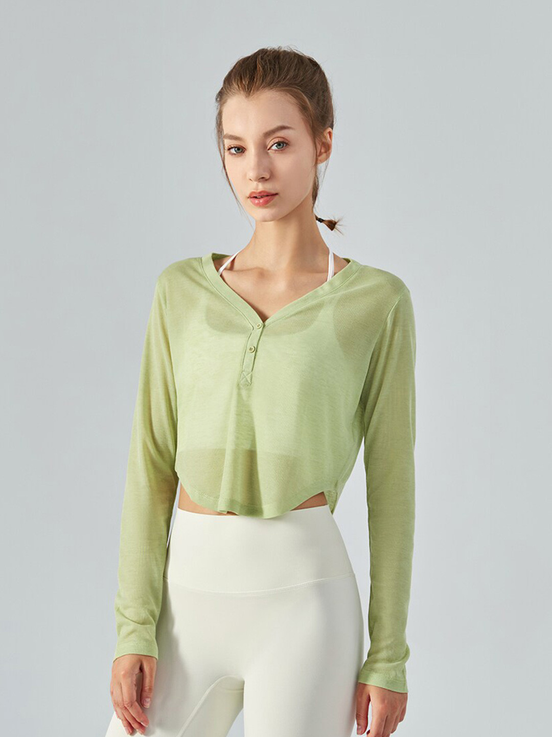 JC Collection Sheer Shirt Style Top