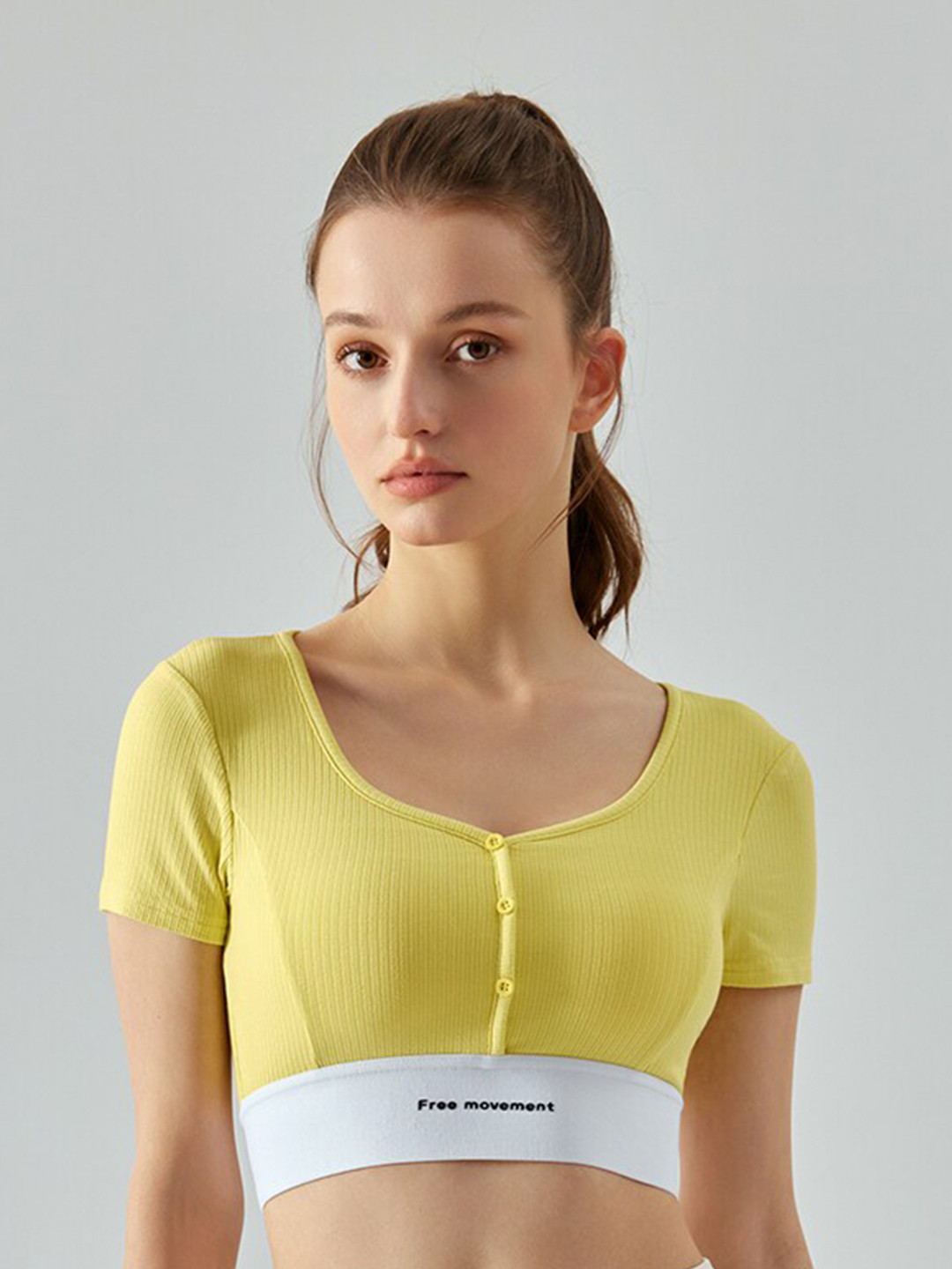 JC Collection Vertical Stripes V-Neck Fitted Crop Top