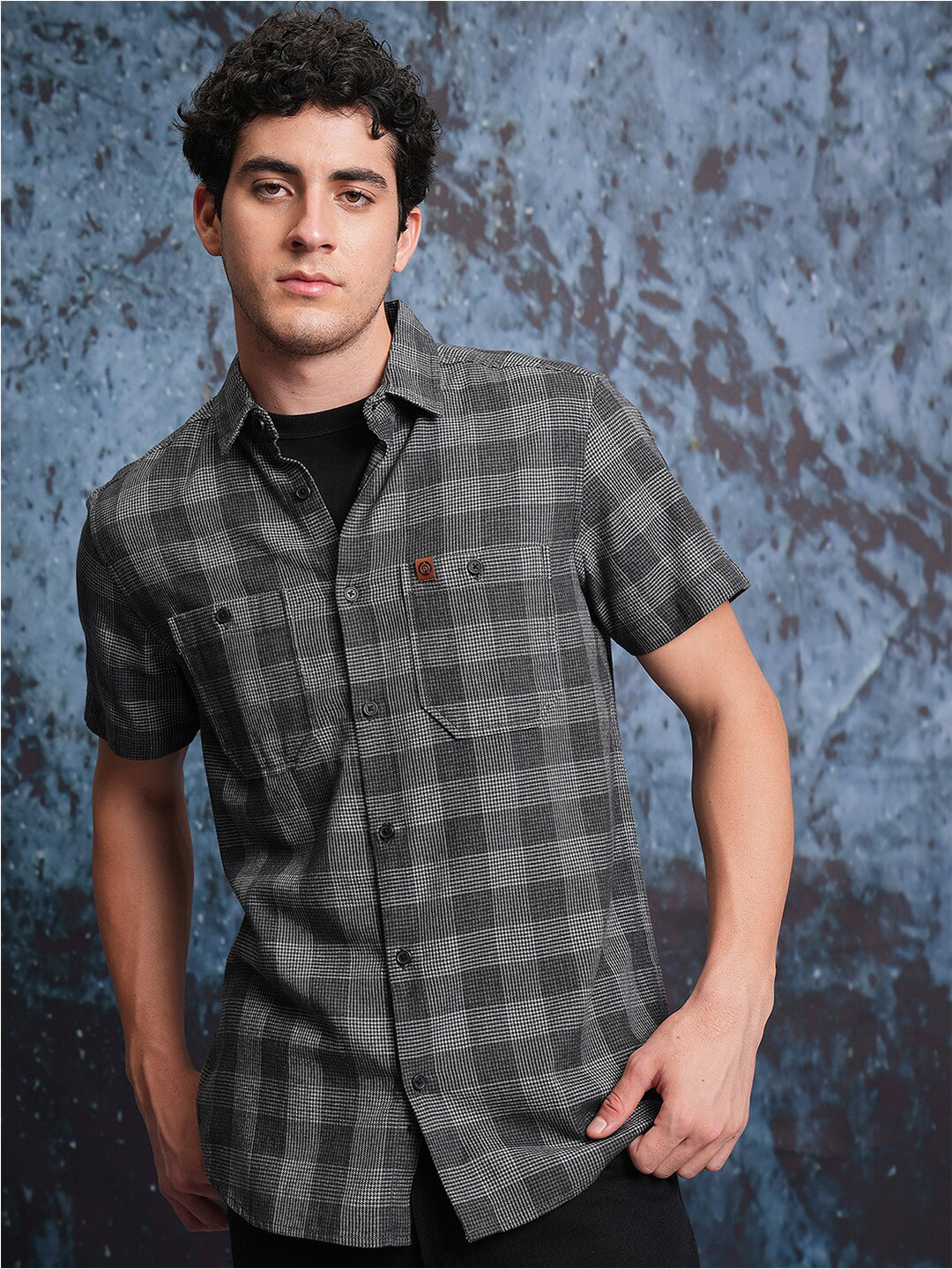 LOCOMOTIVE Checked Utility Pocket Regular Shirt