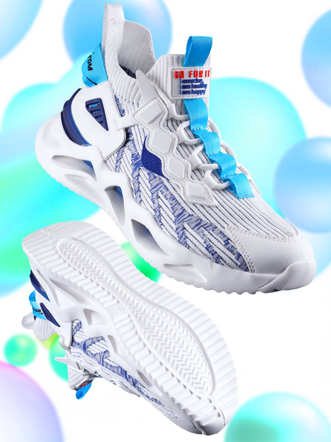 Atom Men Printed Flyknit Mesh Basics Sneakers