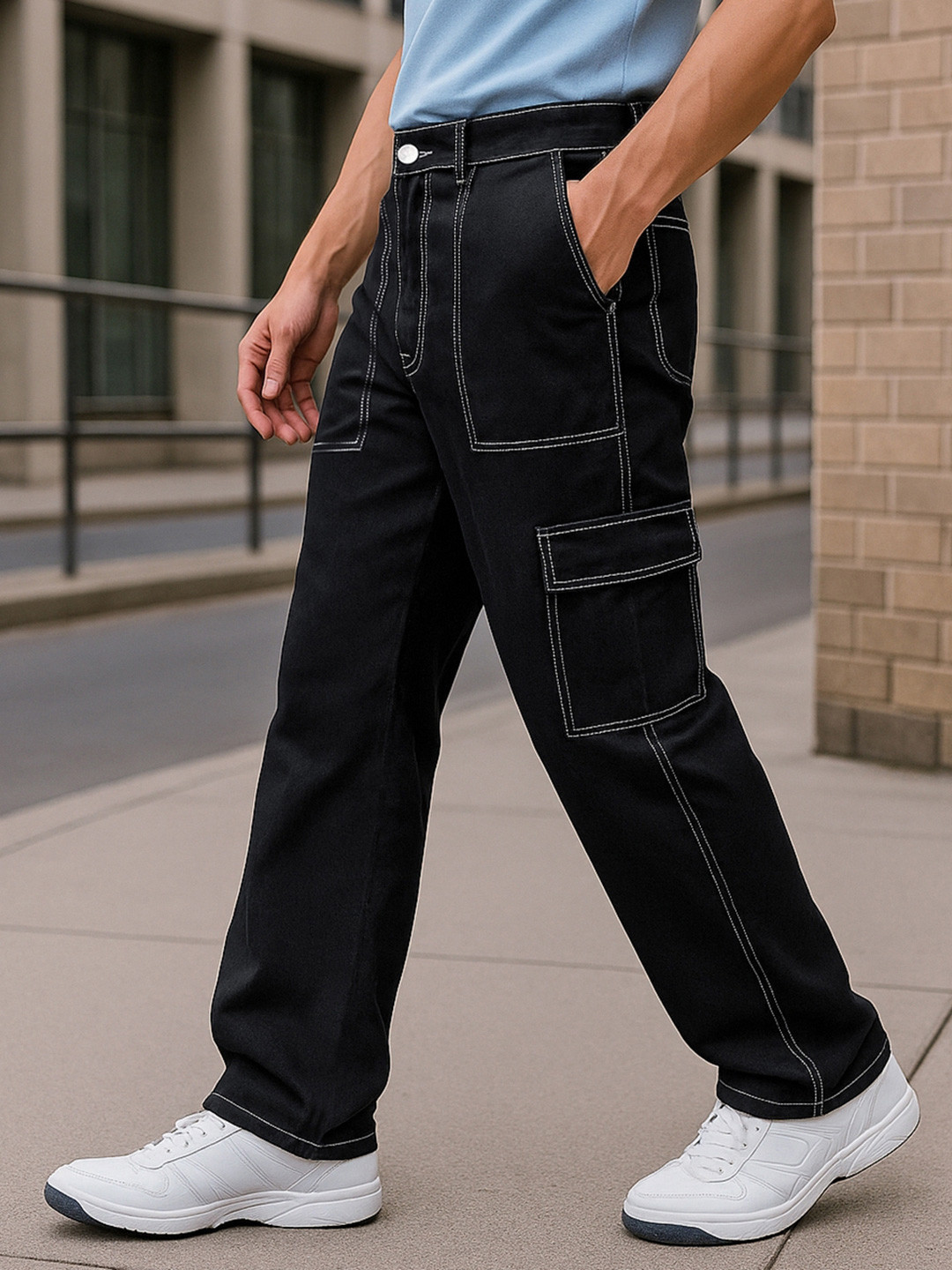 Bewakoof Men Baggy Cargo Jeans