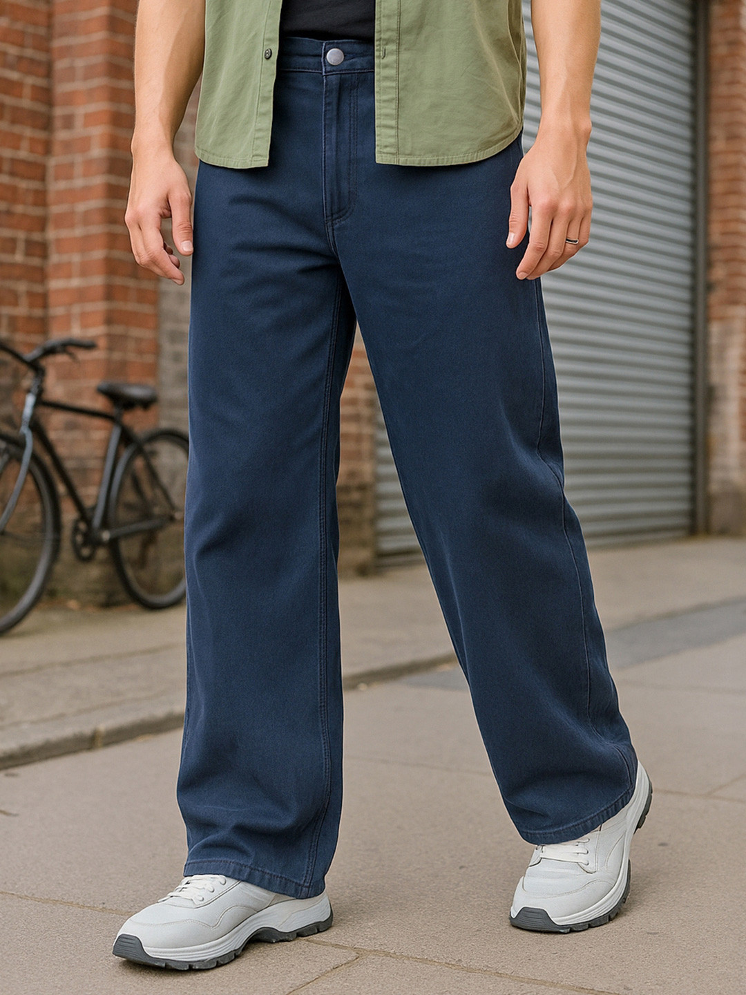 Bewakoof Men Blue Super Baggy Mid-Rise Jeans