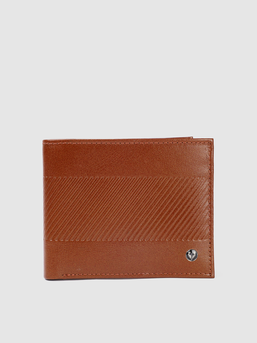Allen Solly Men Self Stripes Leather Two Fold Wallet