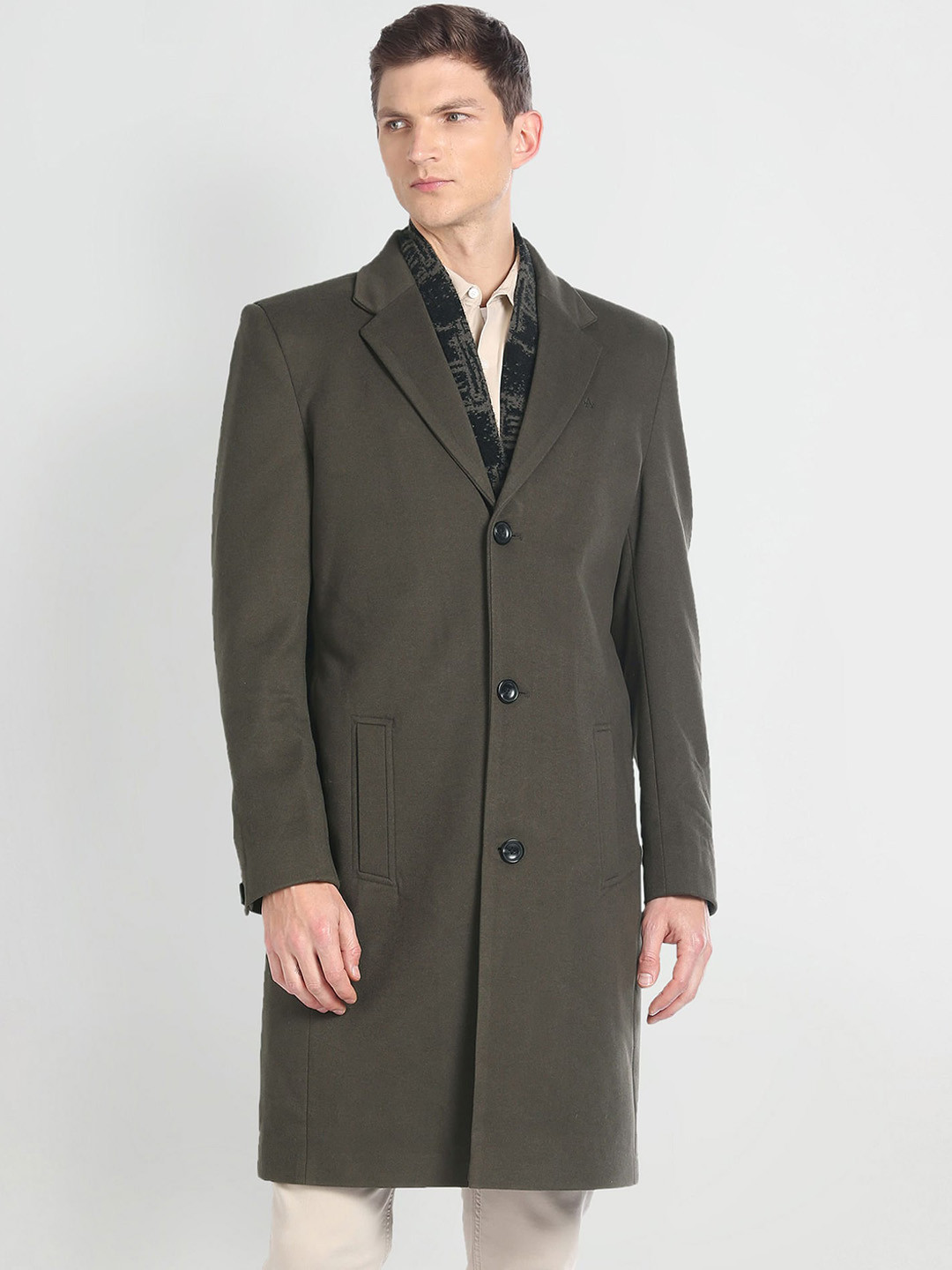 Arrow Single Breasted Trench Coat With Detachable Muffler