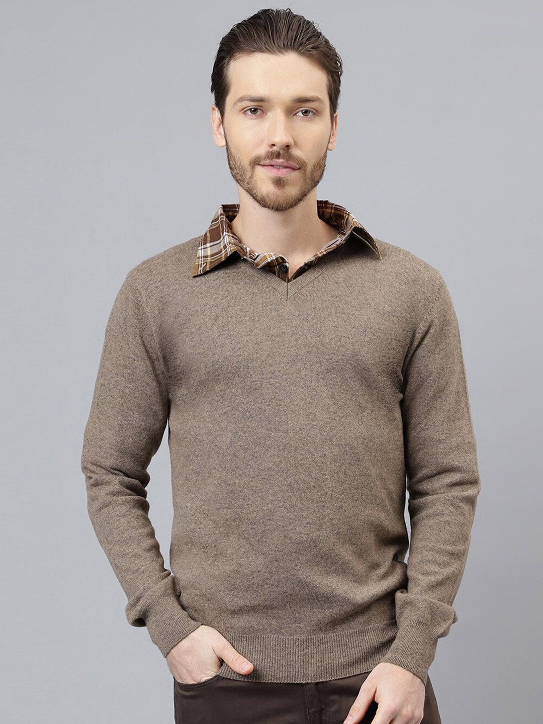 Woodland V-Neck Long Sleeves Pullover Sweater
