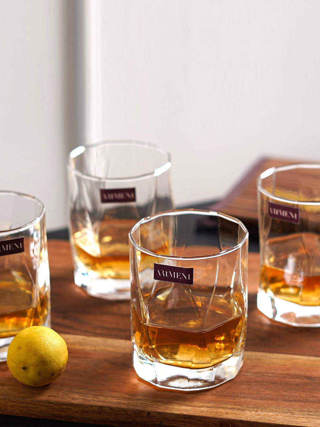 THE ARTMENT Transparent 8 Pieces Whiskey Glasses 270 ml Each