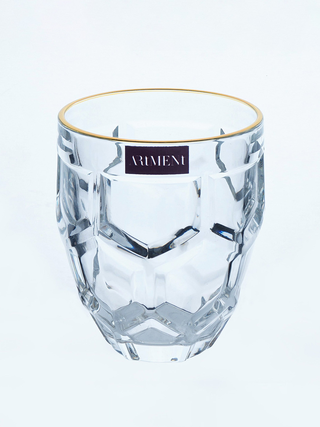 THE ARTMENT Transparent 4 Pieces Whiskey Glasses - 360 ml Each